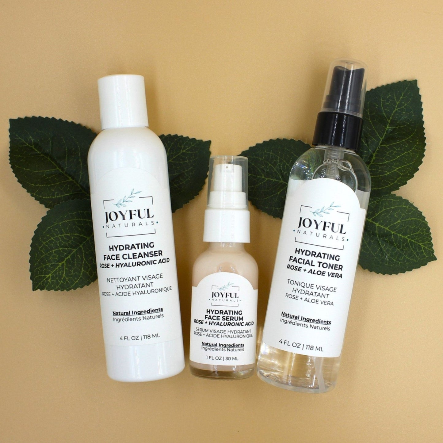 Balanced Beauty Set, Hydrating Face Toner, Cleanser and Serum | Joyful Naturals