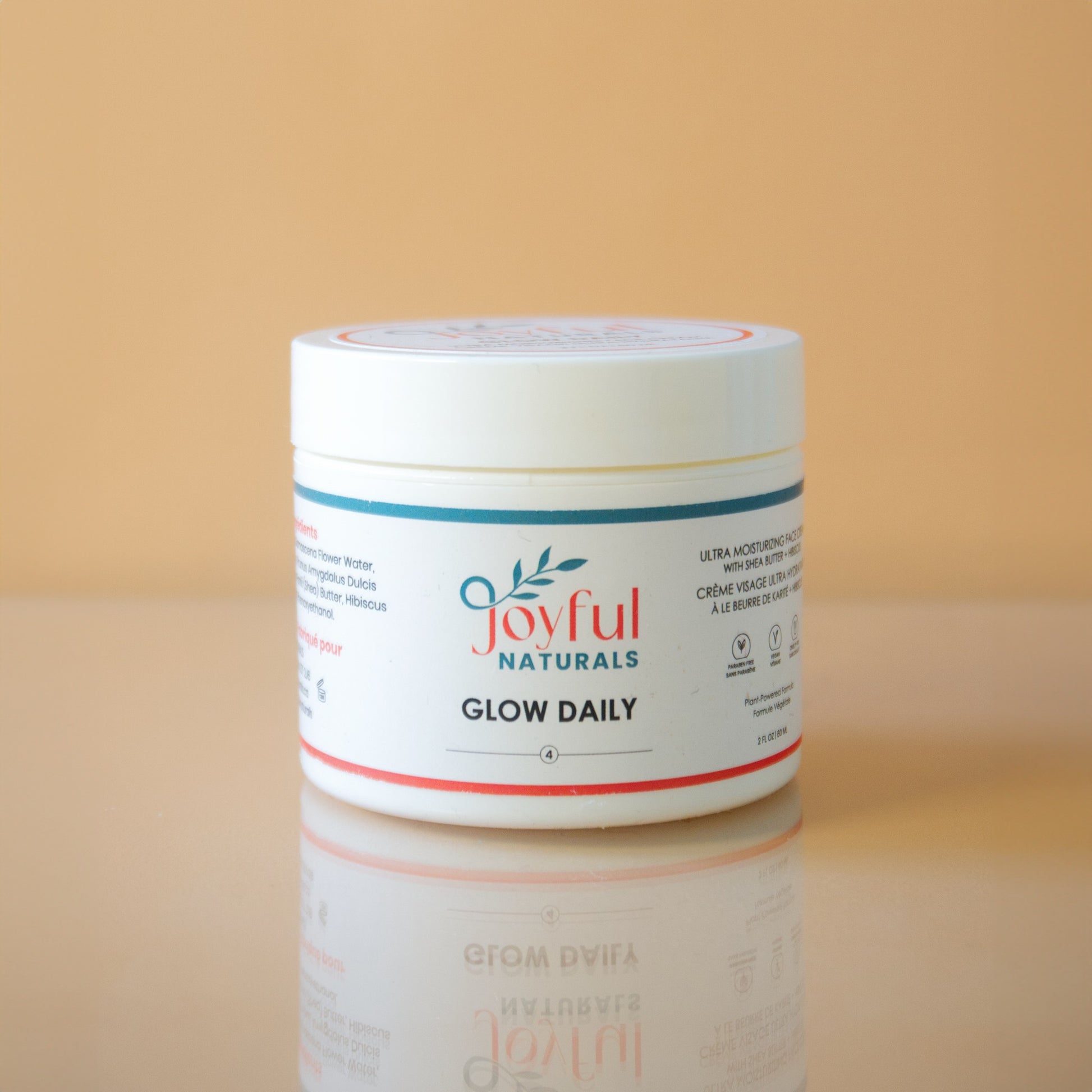 Joyful Naturals Glow Daily face moisturizer with shea butter and sweet almond oil.