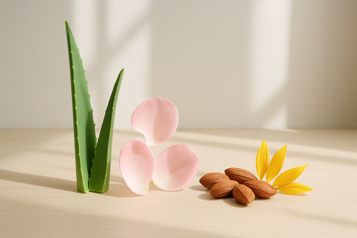 use aloe, rose, almonds, sunflowe